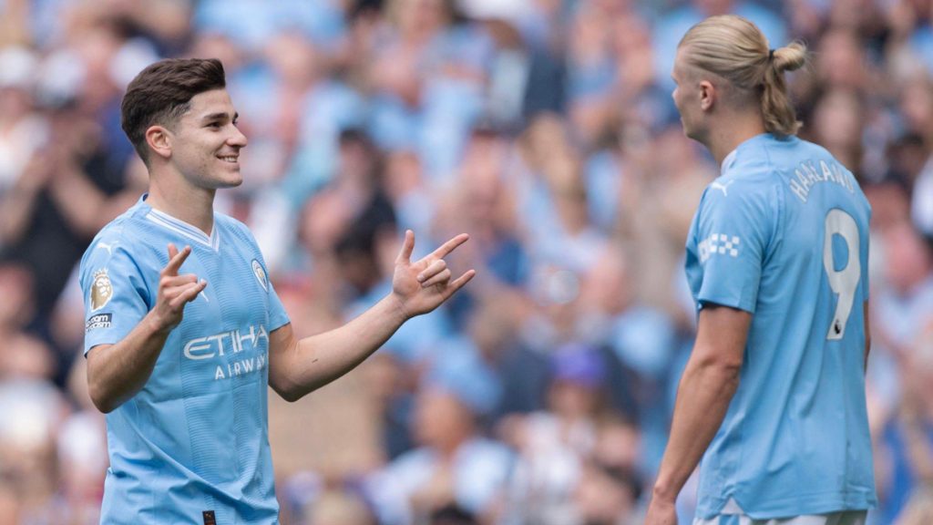 alvarez-haaland-1024x576 Alvarez's Brace Seals City's Victory Over Red Star in UEFA Champions League