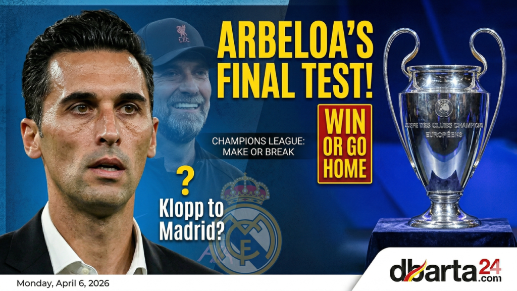 Real Madrid coach Alvaro Arbeloa looking pensive on the sidelines during a high-stakes match.