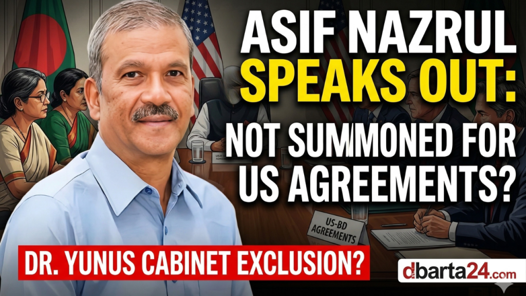Asif Nazrul in an interview discussing government decision-making processes.