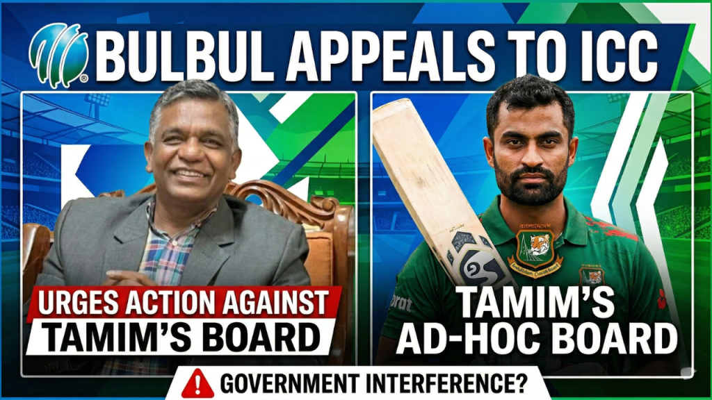 Aminul Islam Bulbul addressing the media regarding the dissolution of the Bangladesh Cricket Board (BCB) committee.