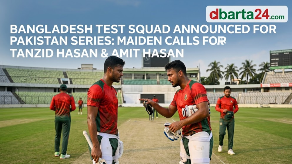 New recruits Tanzid Hasan and Amit Hasan during a practice session for the Bangladesh National Test Team