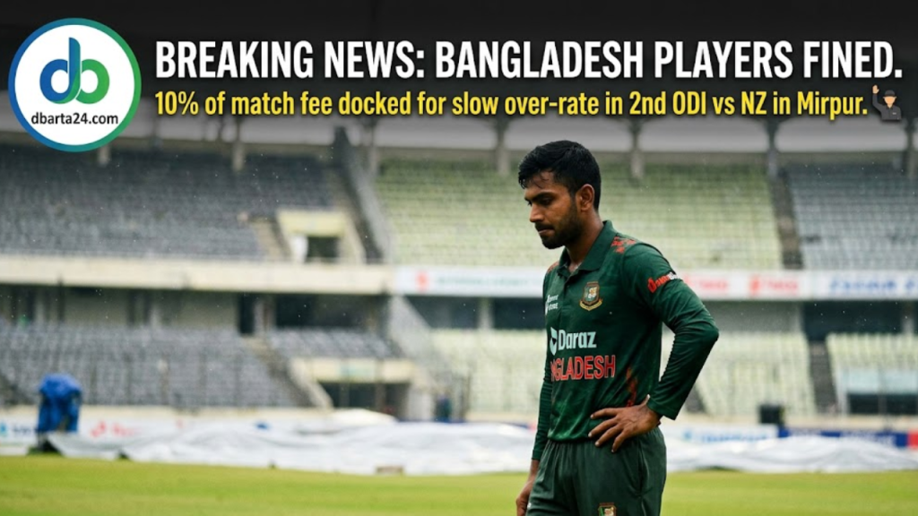 Bangladesh captain Mehidy Hasan Miraz leading the team during the 2nd ODI against New Zealand at Mirpur Stadium
