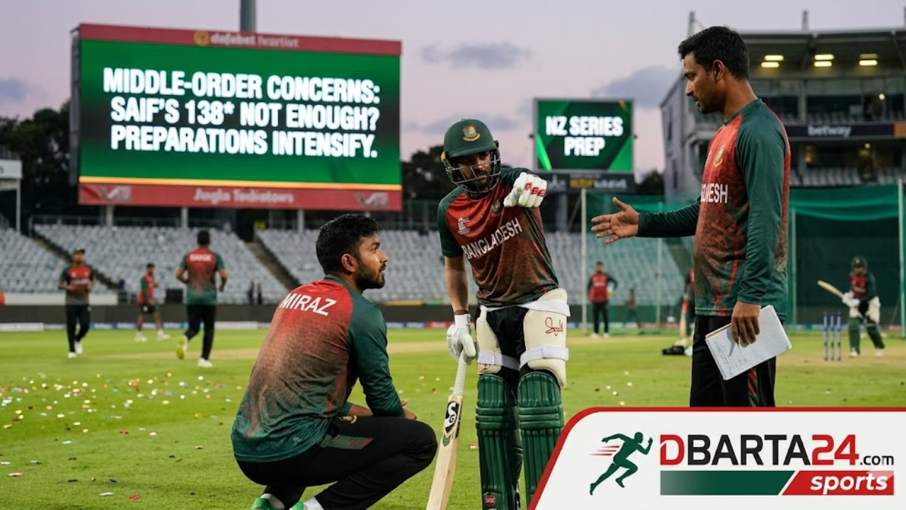 Bangladesh 'A' team cricketers participating in a fitness session at the academy ground.