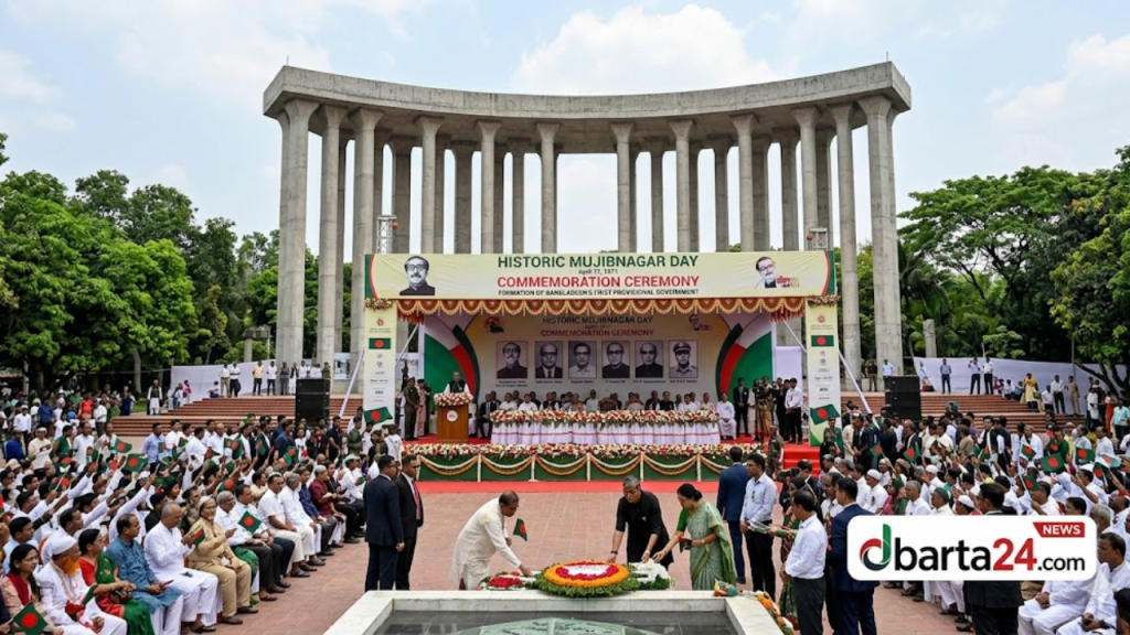 The Mujibnagar Memorial monument in Meherpur representing the historic oath-taking site of the 1971 provisional government of Bangladesh.