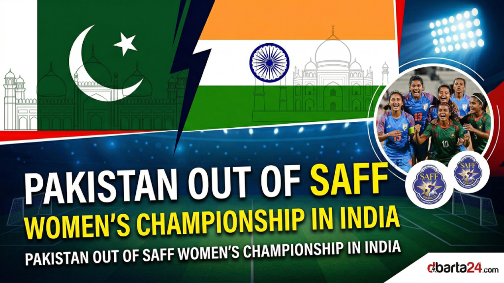 SAFF Women's Championship logo and the Fatorda Stadium in Goa, India.