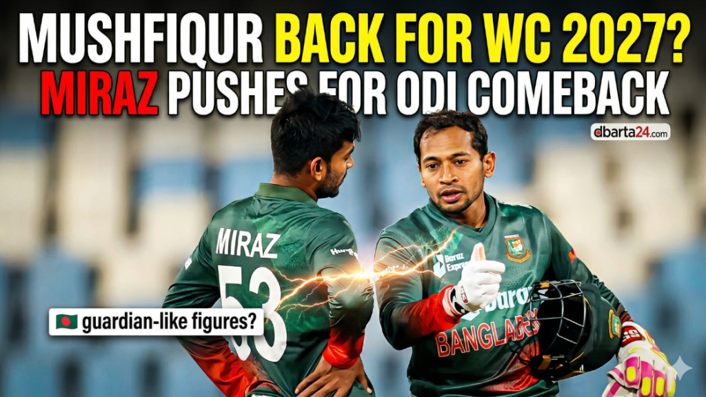 Mehidy Hasan Miraz and Mushfiqur Rahim during a practice session for Bangladesh National Cricket Team.