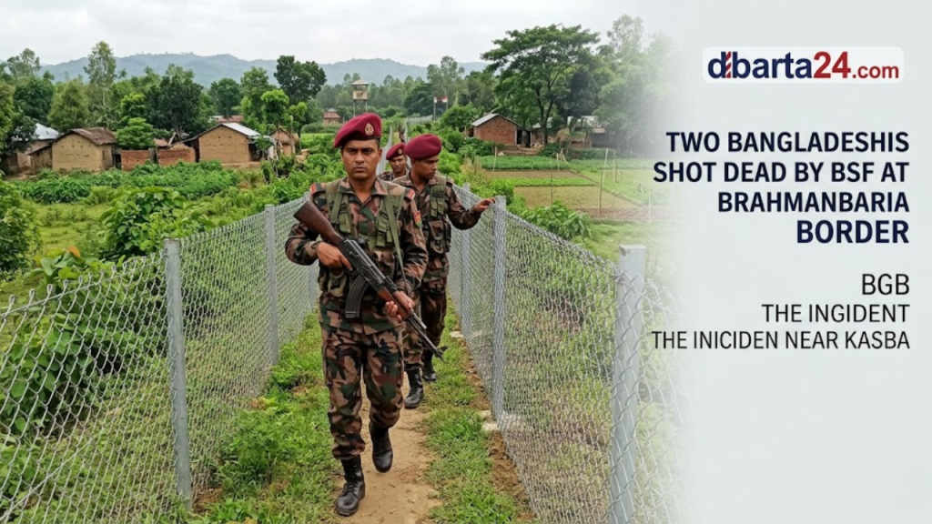 Border Guard Bangladesh (BGB) members patrolling the Kasba border area in Brahmanbaria