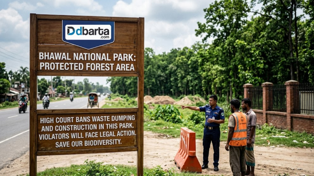 Entrance of Bhawal National Park in Gazipur with a scenic forest background