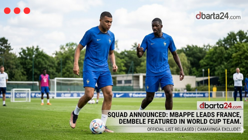 France national football team captain Kylian Mbappe and teammate Ousmane Dembele during training