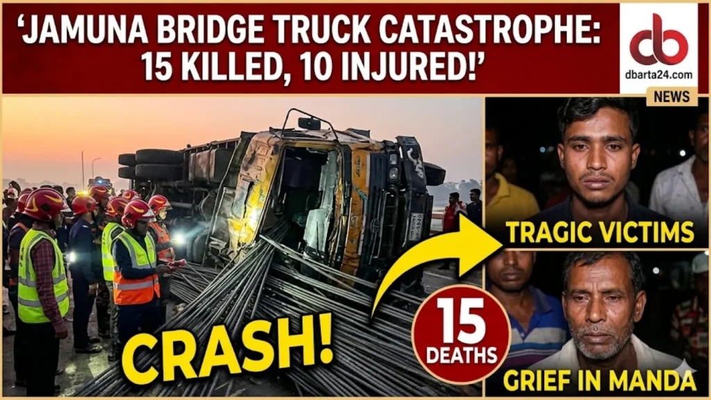 15 Killed as Rod-Laden Truck Flips Near Jamuna Bridge in Tangail