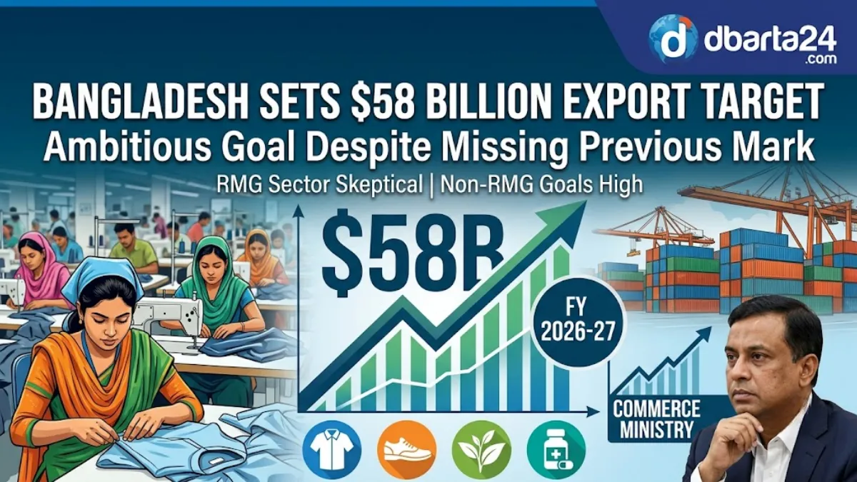 Bangladesh Export Promotion Bureau (EPB) office meeting discussing the $58 billion export target for fiscal year 2026-27.