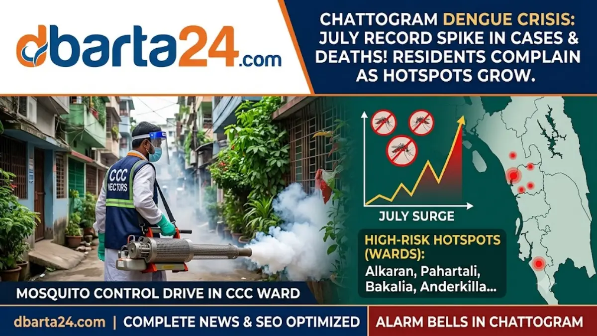Mosquito fogging and vector control drive conducted in Chattogram to curb rising Dengue cases during the monsoon season.