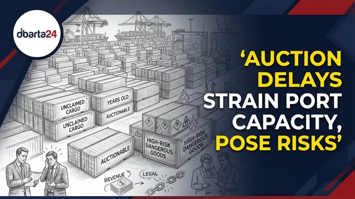 Containers stacked at Chittagong Port yard amid clearance delays