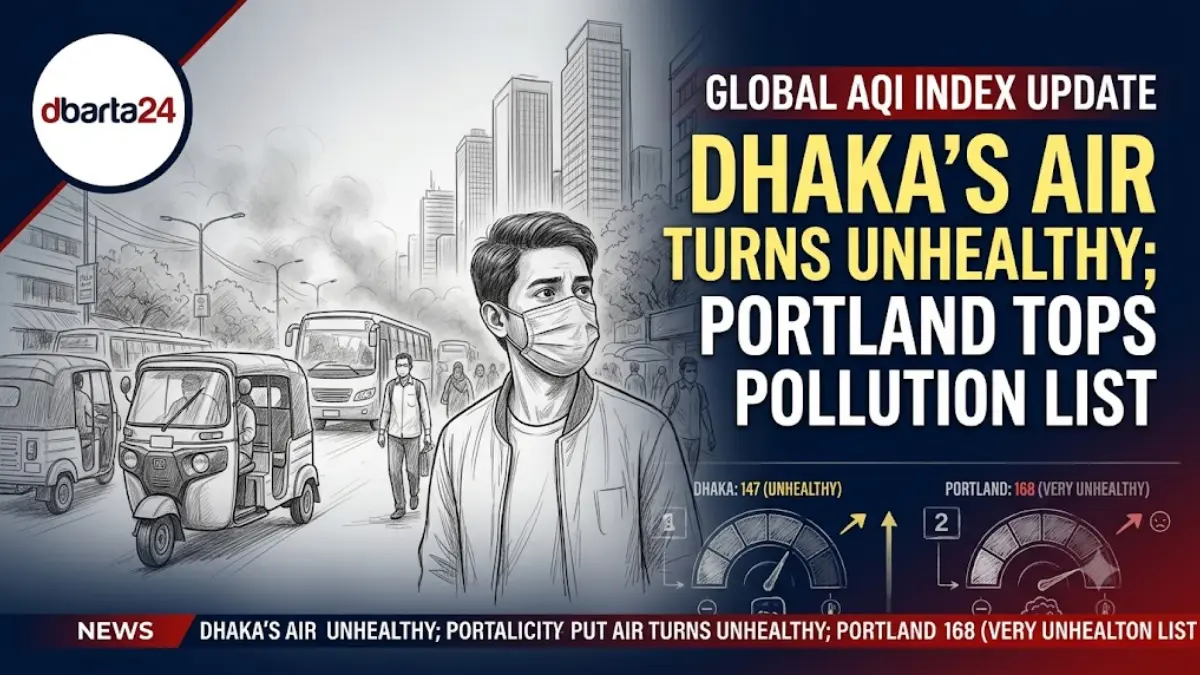 Dhaka cityscape enveloped in haze due to rising air pollution levels