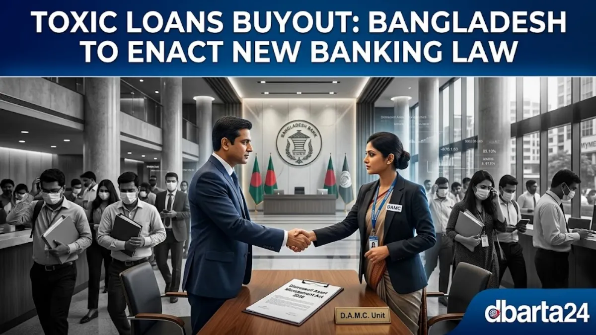Bangladesh Bank building facade representing financial regulatory reforms and the new distressed asset management law.