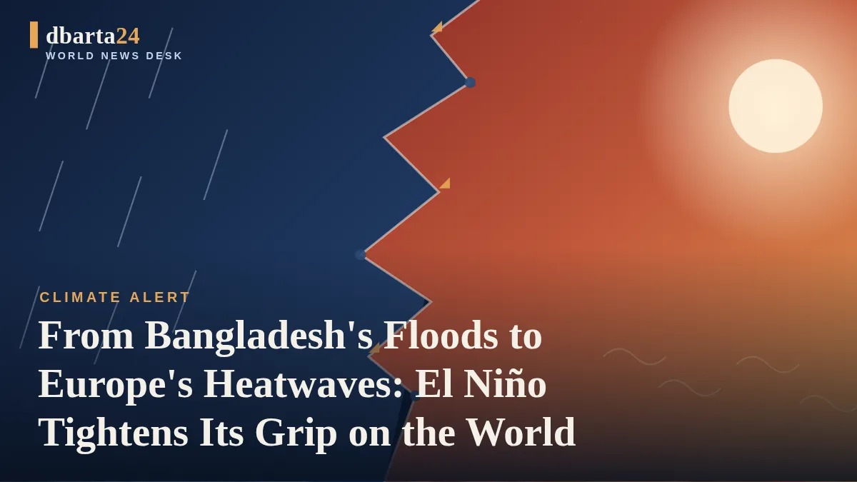 Flooded streets and submerged homes in a South Asian district during monsoon flooding linked to El Niño