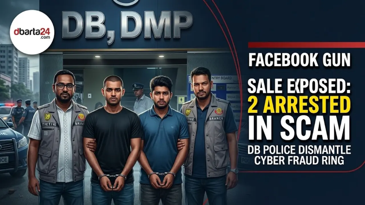 DB Cyber Crime Unit officers arresting suspects involved in online fraud scam.