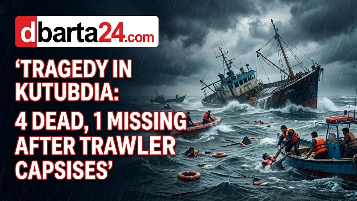 Rescue operations underway in the Kutubdia Channel after a fishing trawler capsized in the Bay of Bengal, Cox's Bazar.