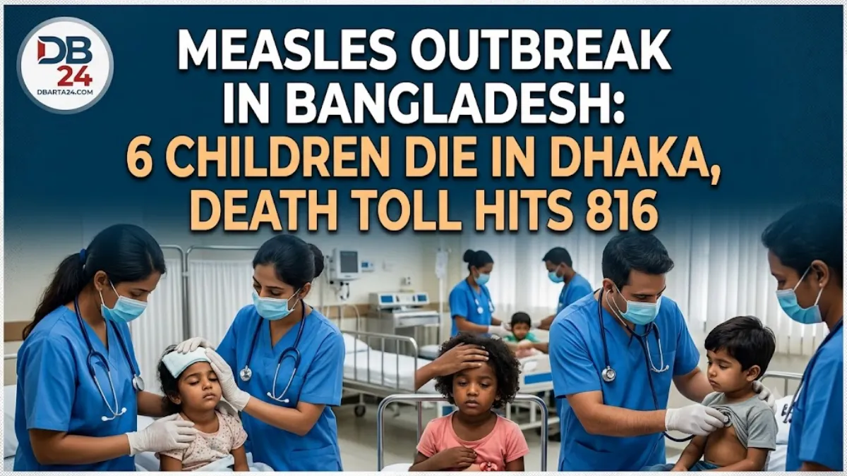 Healthcare professionals in Bangladesh providing care during a national surge in measles cases.