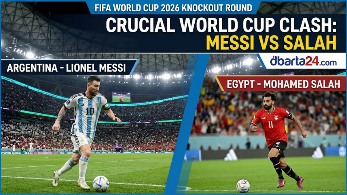 Lionel Messi of Argentina and Mohamed Salah of Egypt prepare for a historic face-off in the World Cup knockout stage.