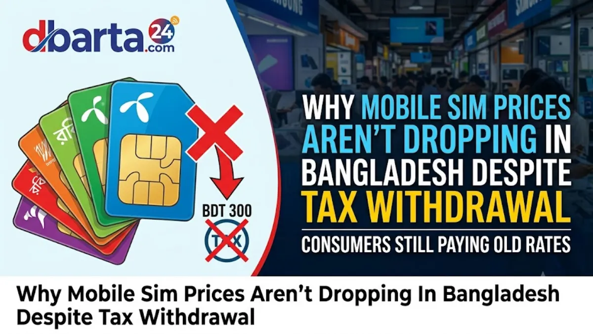 A pile of mobile SIM cards from various Bangladeshi operators, symbolizing telecom retail and consumer tech.