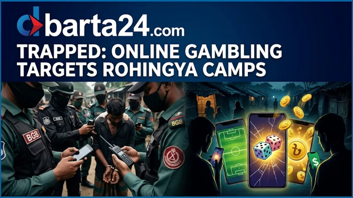 BGB officers conducting an operation against illegal betting networks in Teknaf, Cox's Bazar.