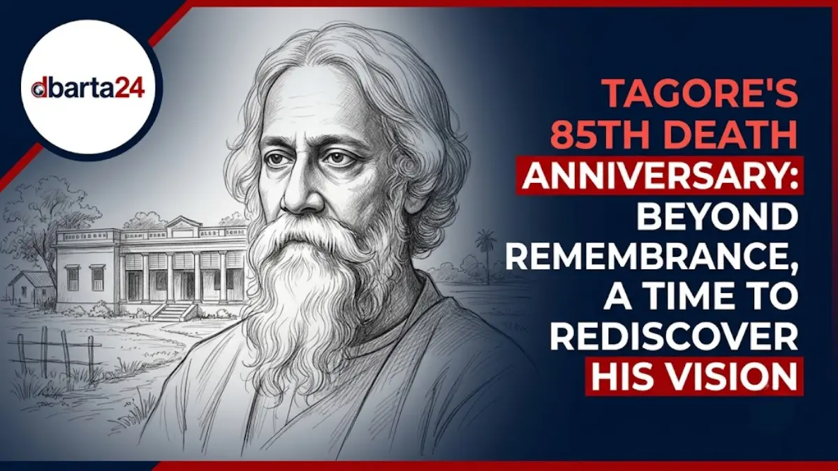 Statue and memorial of Rabindranath Tagore surrounded by greenery in Shilaidaha Kuthibari