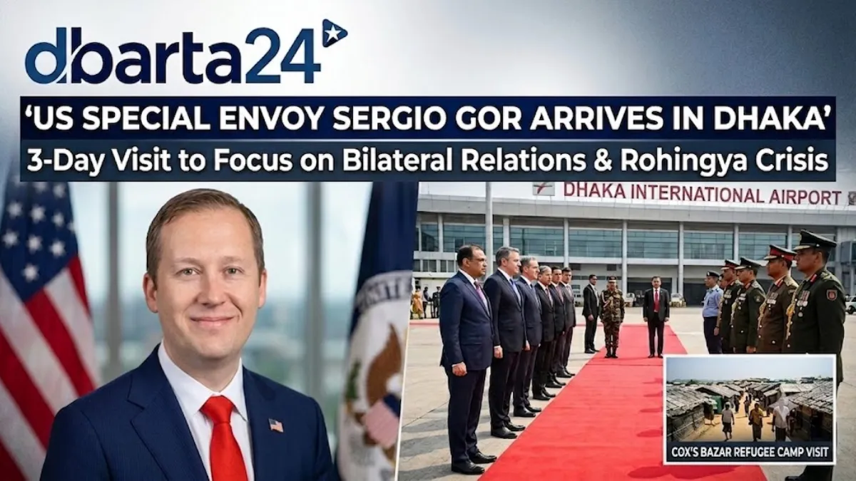 US Special Envoy for South and Central Asian Affairs Sergio Gor during an official address.