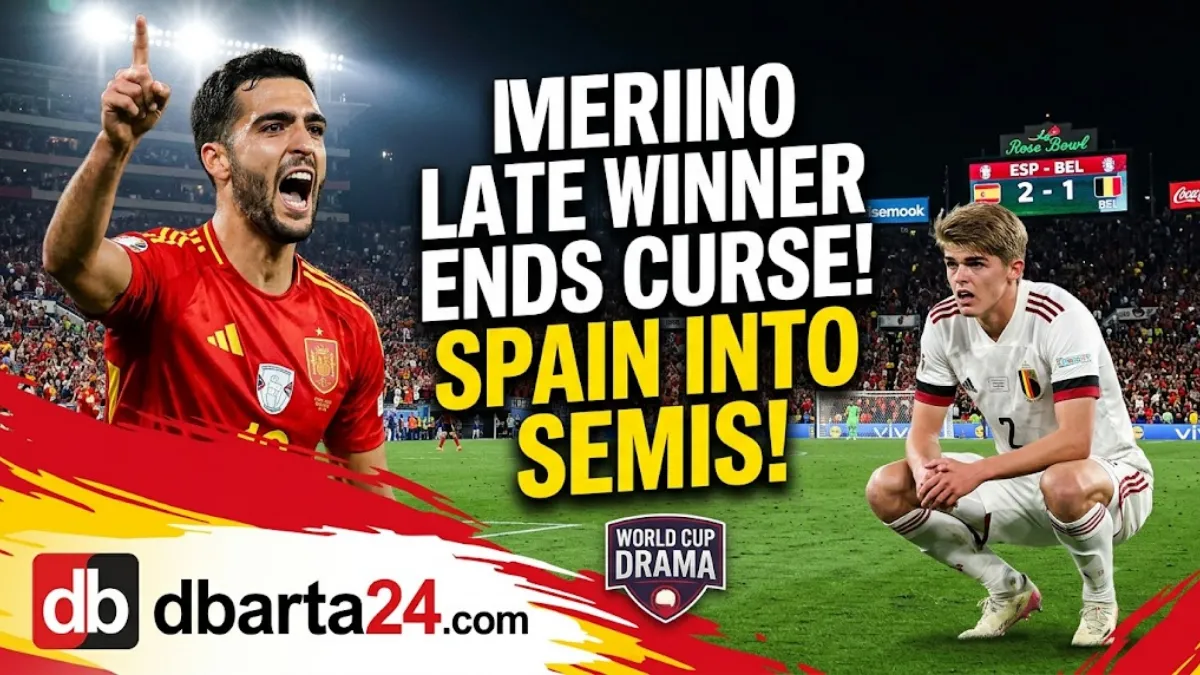 Fabian Ruiz celebrates after scoring the opening goal for Spain against Belgium in the World Cup quarterfinal.
