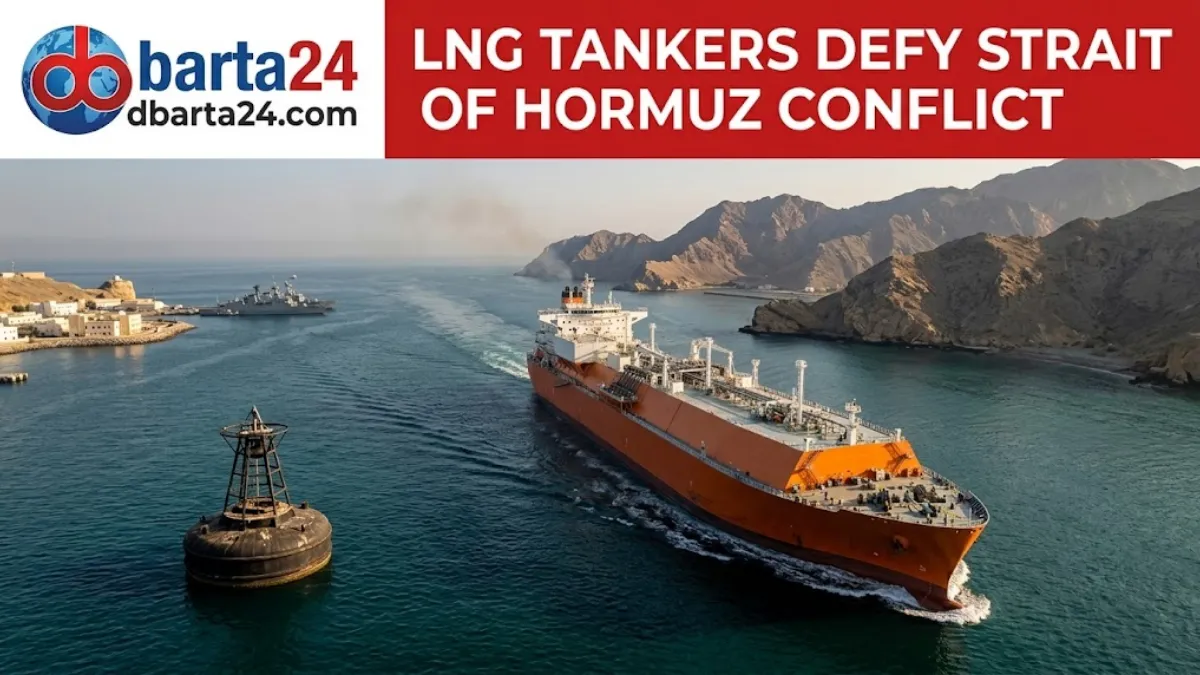 An LNG commercial shipping vessel anchored off the coast of Oman amid security monitoring in the Persian Gulf.