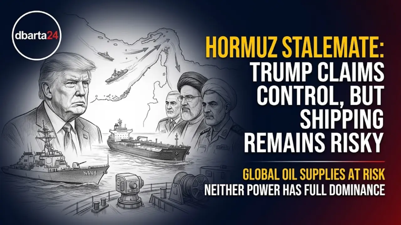 US Navy vessels and shipping container vessels navigating near the Strait of Hormuz during maritime tension.