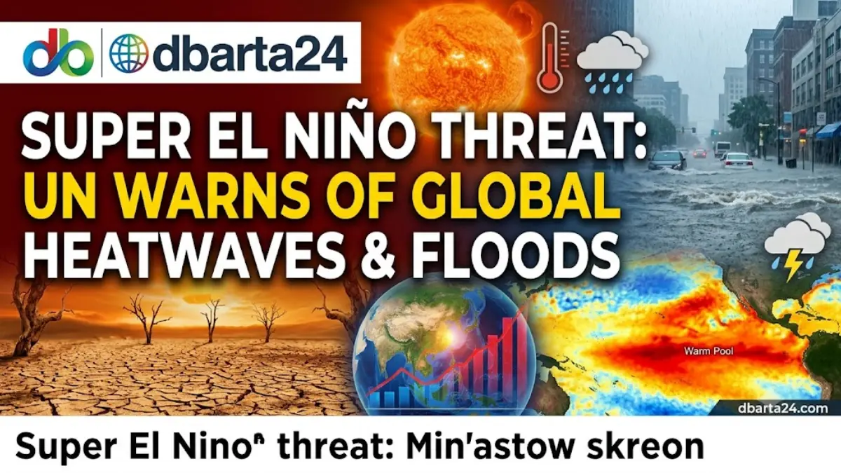World Meteorological Organization weather map showing global sea surface temperature anomalies driven by El Nino.