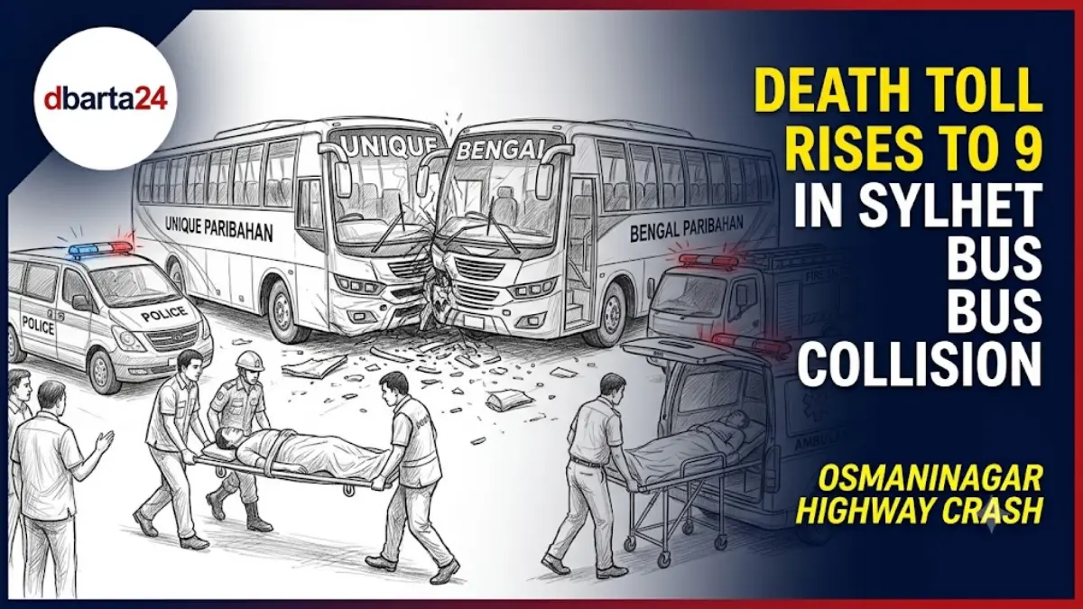 Rescuers and authorities transferring victims of the Sylhet bus collision to the Osmani Medical College Hospital.