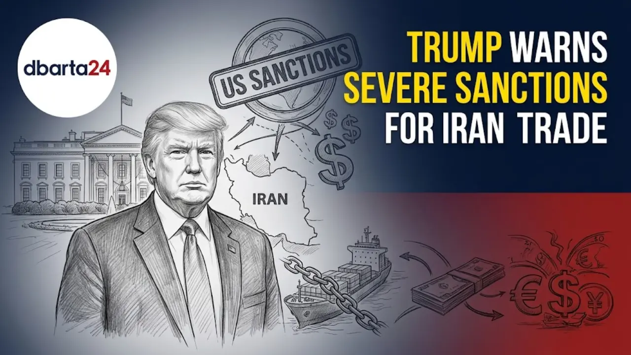 US President Donald Trump announces severe economic sanctions against Iran and foreign trade partners on Truth Social.