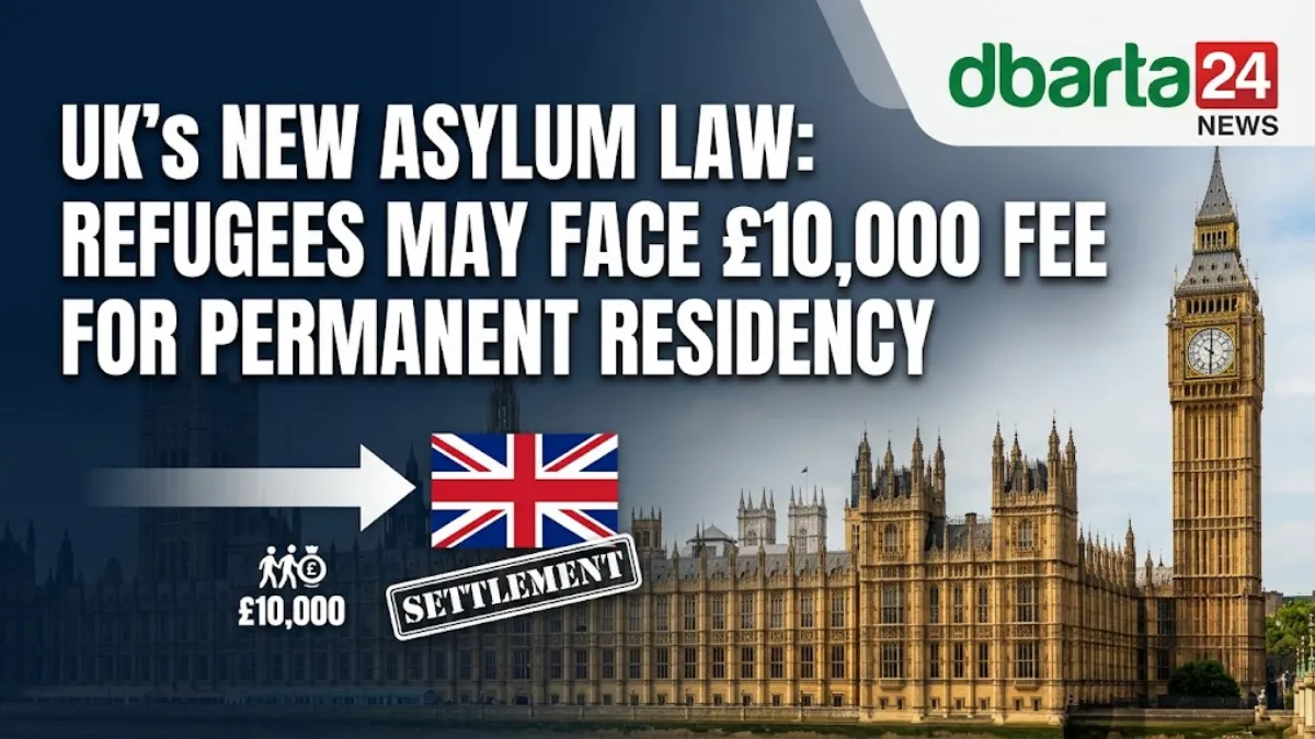 UK Houses of Parliament in London representing new immigration and asylum law changes.