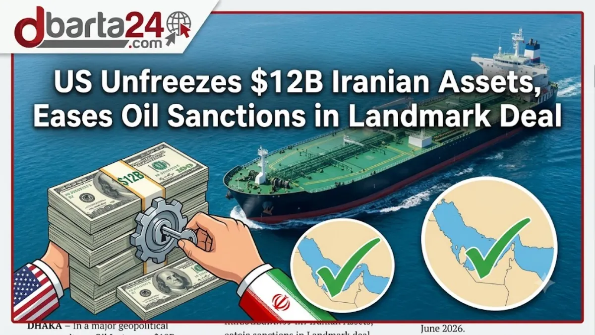 Oil tanker safely navigating international waters as US and Iran reach a major diplomatic breakthrough over sanctions and the Strait of Hormuz.
