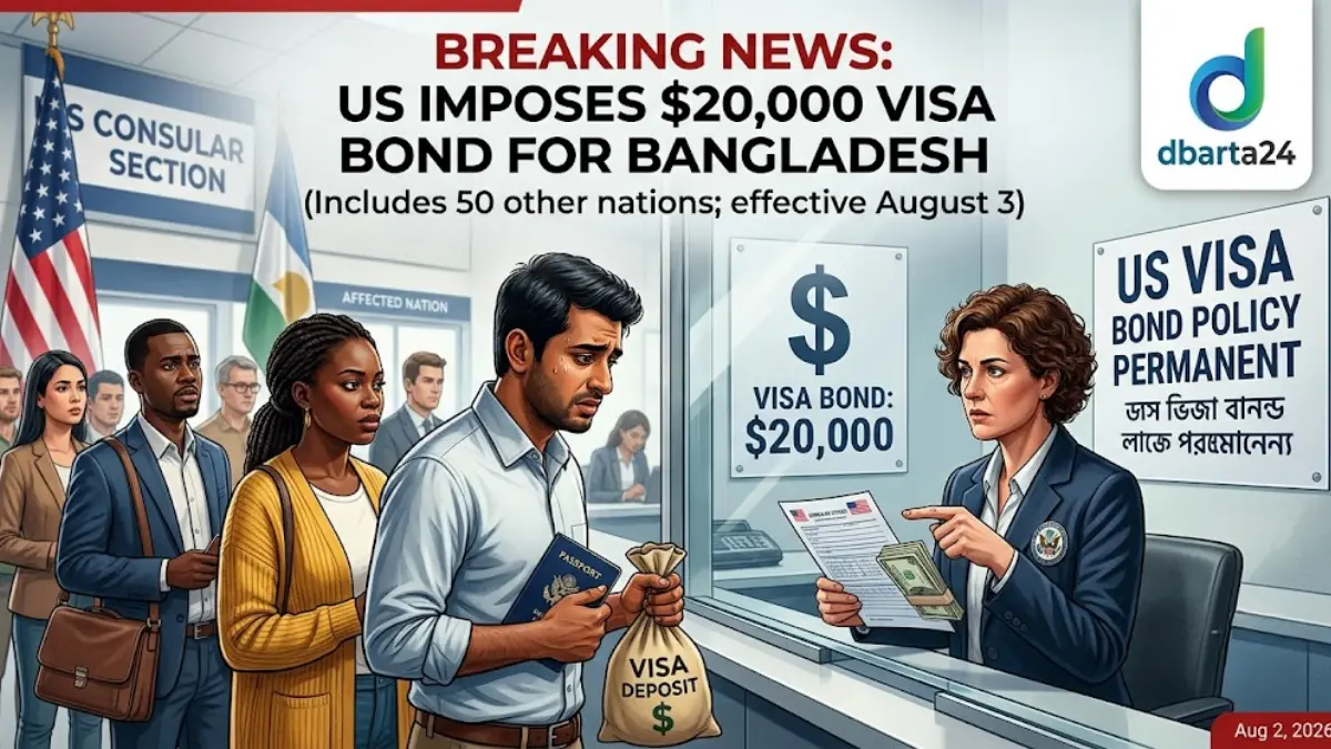 Official US travel visa documentation representing the newly implemented permanent visa bond policy.