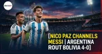 Nico Paz and Lautaro Martinez celebrating Argentina's goal against Bolivia