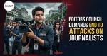 Press freedom and media safety in Bangladesh concept image showing journalists reporting under risk.