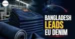 Denim jeans displayed in a clothing store, illustrating Bangladesh’s leading position in EU denim exports.