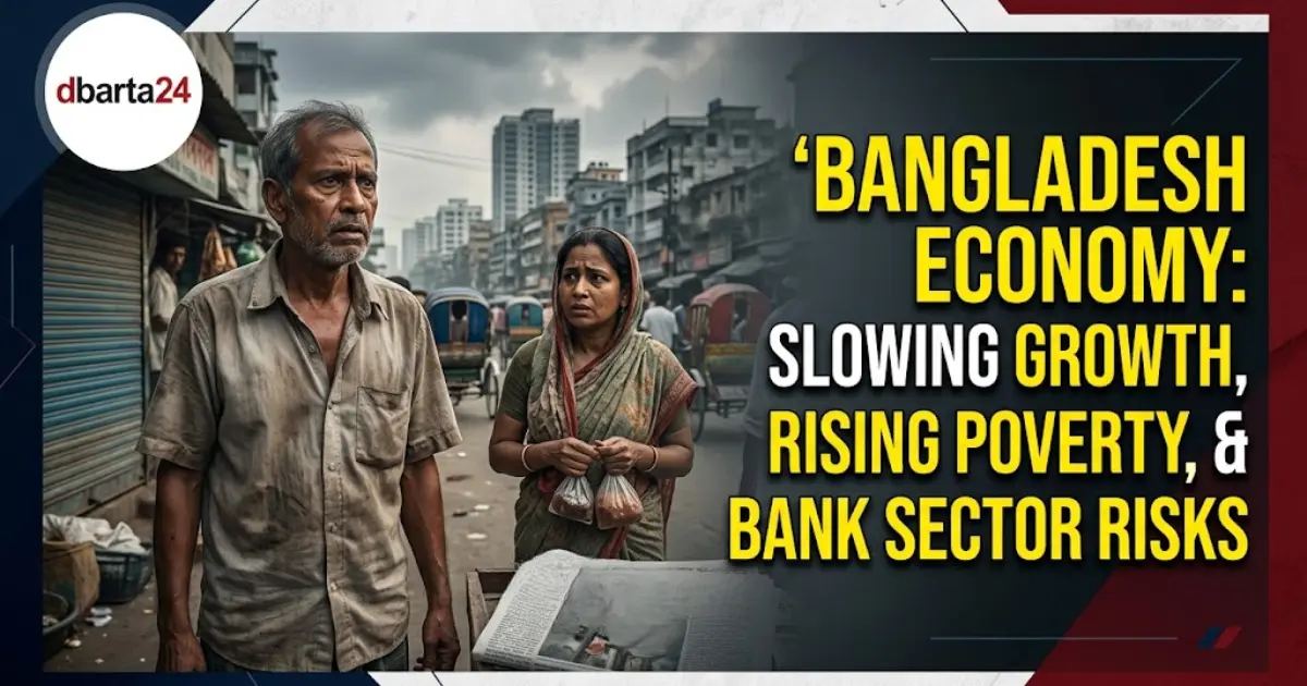 World Bank report graphic showing Bangladesh economic growth slowdown and poverty rate increase