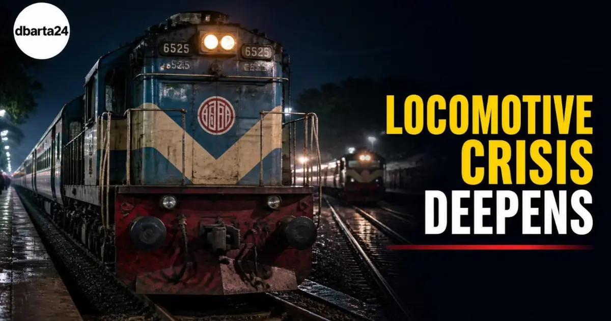 Bangladesh Railway locomotive on the tracks amid worsening engine shortages and train service disruptions