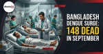 Doctors and nurses treating dengue patients in a hospital ward in Bangladesh.