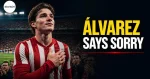 Atlético Madrid striker Julián Álvarez celebrates after scoring the winning goal against Deportivo La Coruña.