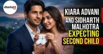 Kiara Advani and Sidharth Malhotra holding baby socks to announce their second pregnancy
