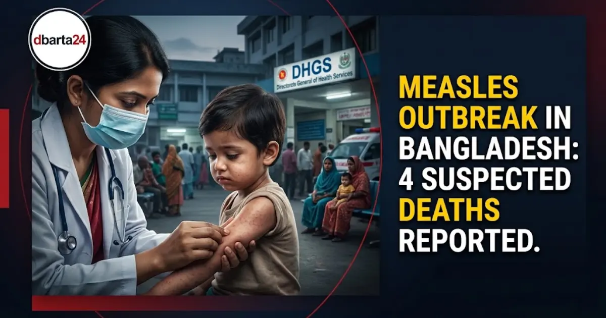 A medical professional conducting a routine health assessment on a young child presenting suspected symptoms of measles.
