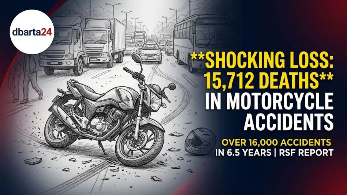 A high-speed motorcycle on a road, representing the growing concern over road accidents and traffic safety in Bangladesh.