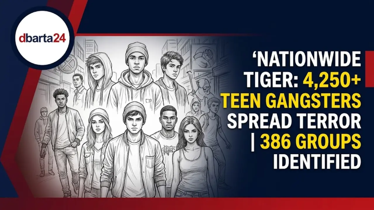 Police officers conducting an operation against active teen gang members in Dhaka Bangladesh