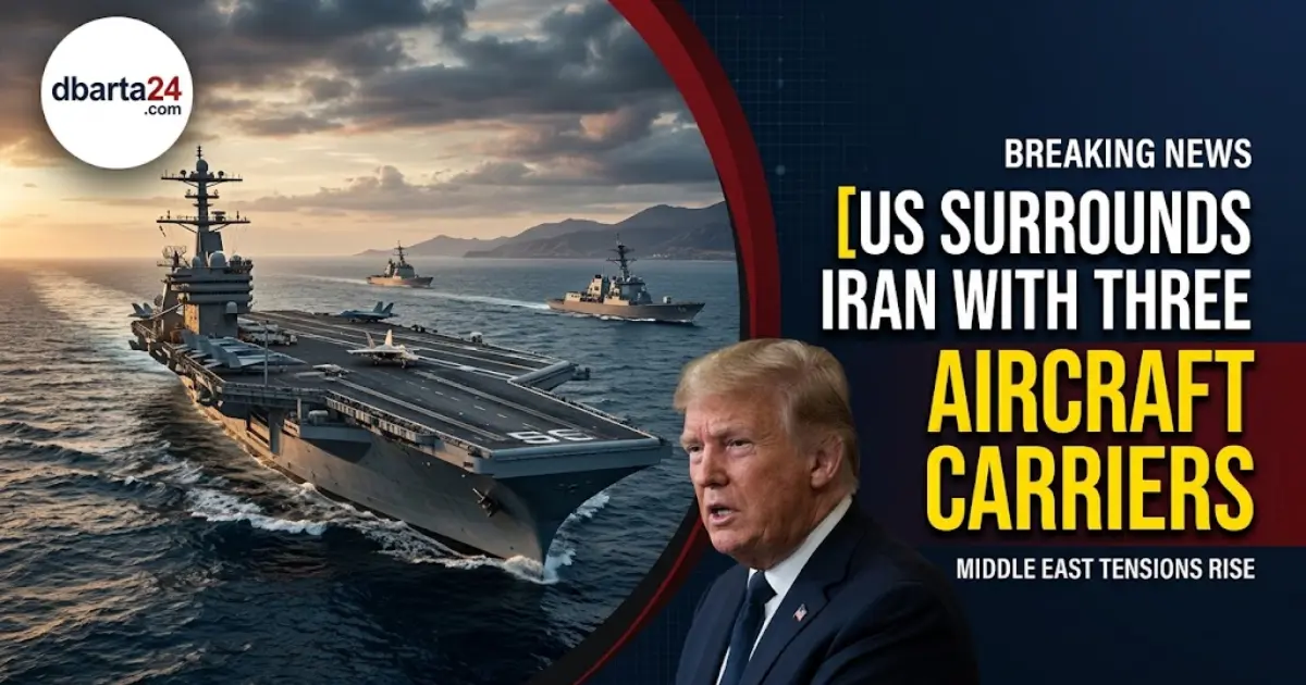 US aircraft carrier sailing through open waters during Middle East deployment